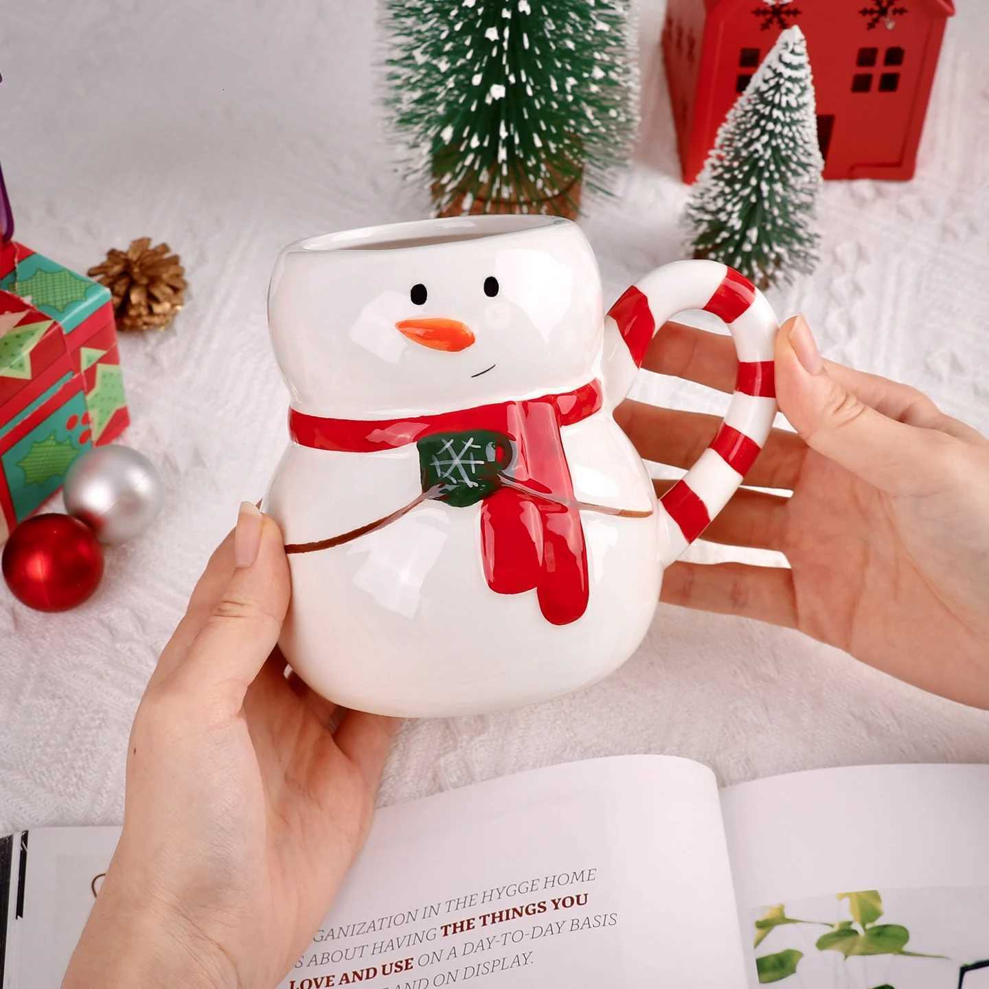 Creative Gift Idea Christmas Night Snowman Christmas Tree Kaolin Eco-Friendly Coffee g Socks Festive Gift Set For Friends H251209