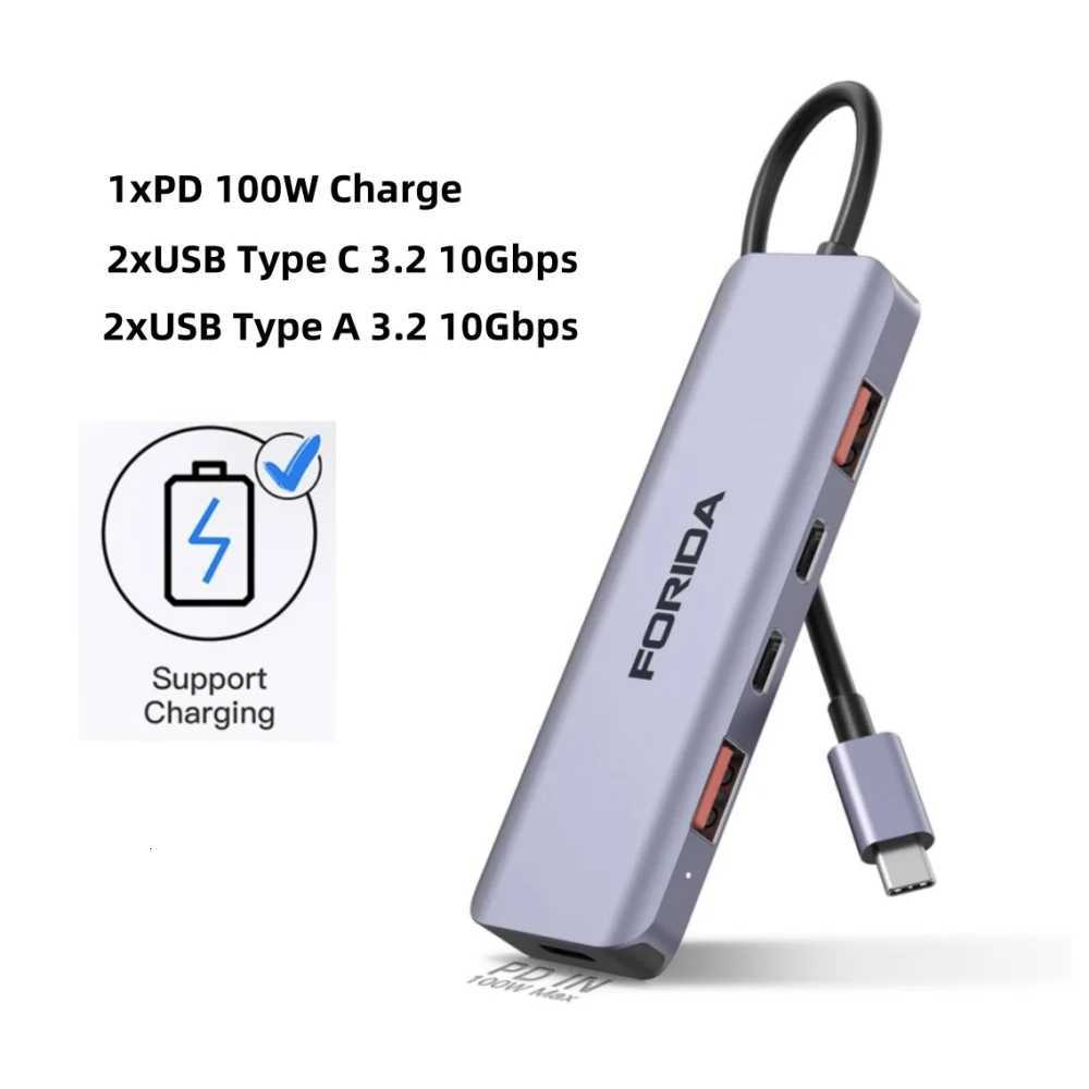 Forida USB C Hub 10Gbps USB C Splitter 100W Power Charging USB 32 Gen2 Adapter for Laptop Book Desktop Tablet PC SmartPhone C251209