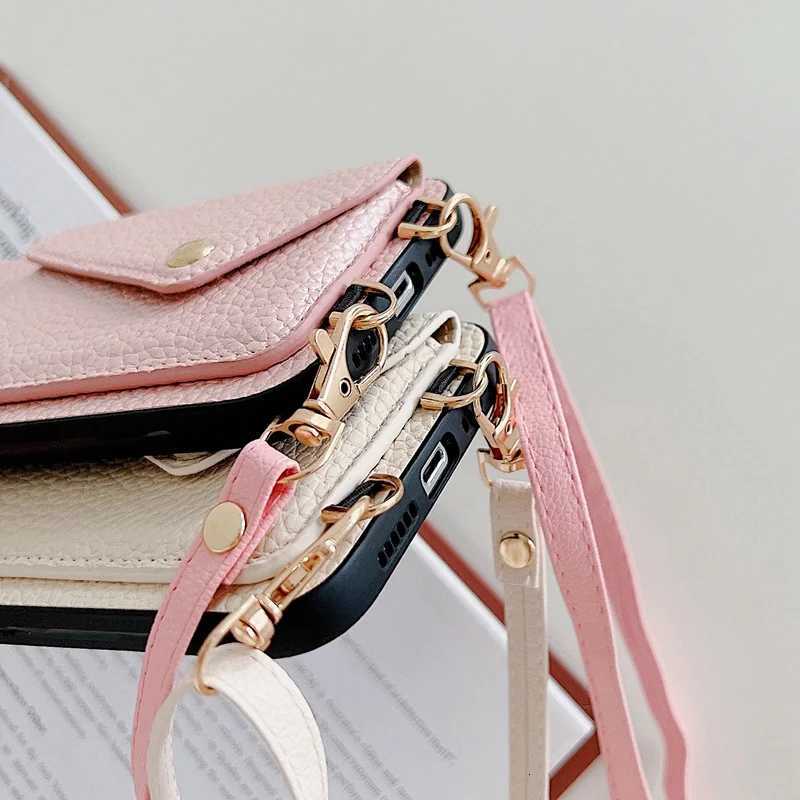 Luxury Crossbody strap lanyard wallet leather case for iPhone 16 17 16pro 15 pro 17pro max 14 13 12 11 card holder phone cover C251209