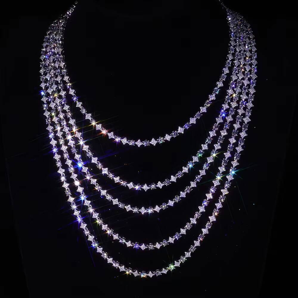 2025 Gra Jewelry 925 Sterling Silver Vvs Tennis Ice Moissanite Luxury GRA Certified Necklace Chain Unisex