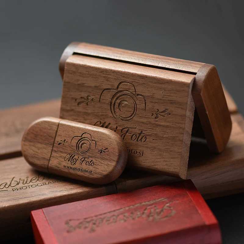 1PCS Wooden Box USB 20 Pen drive 4GB 16GB 32GB 64GB Flash Drive Memory stick wedding Photography Gift U Disk C251209