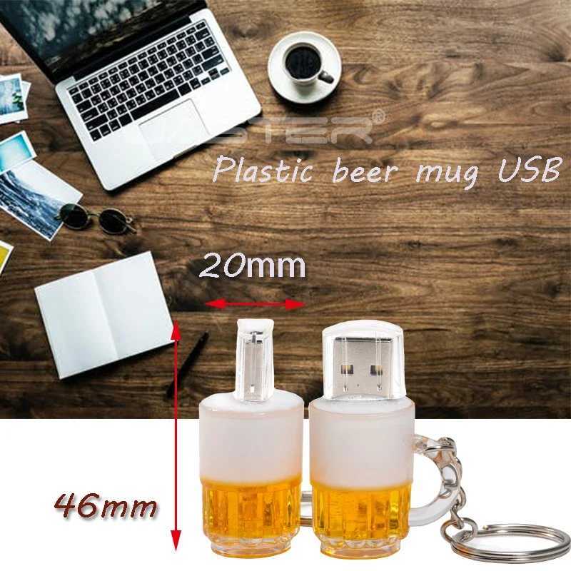 JASTER Beer Cup Model USB Flash Drive 128GB Gifts Memory Stick Key Chain Pen Drive 32GB High Speed Pendrive 16GB C251209