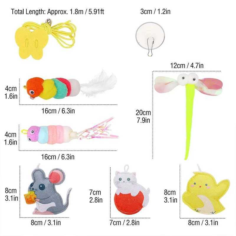 Hanging Door Cat Toy Swinging Self-Play Telescopic Rope Teaser Interactive Toy Elastic with Bell Hanging Kitten Toy Sticky Swing M251209