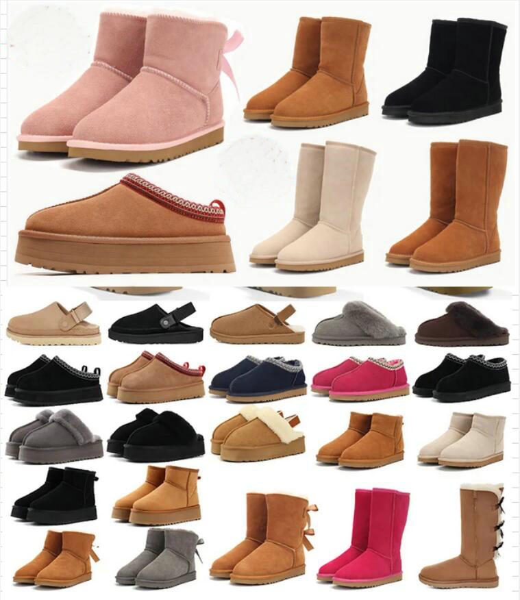 designer Classic Ultra Mini boots Women winter snow boot Tasman Slippers Tazz mustard seed Chestnut Sand Fur Slides Sheepskin snow Slipper non-slip soles 35-44