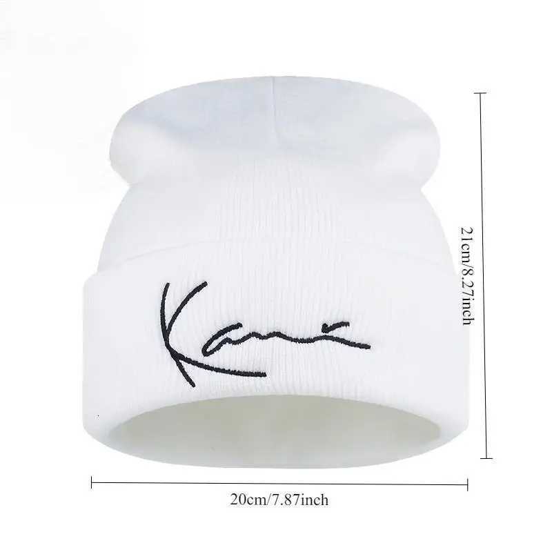 Luxury 1Pieces Karl Kani Retro Letter Embroidered Knitted Hat For Men And Women Winter Warmth Hooded Knitted Hat Mountaineering Hat Y251209