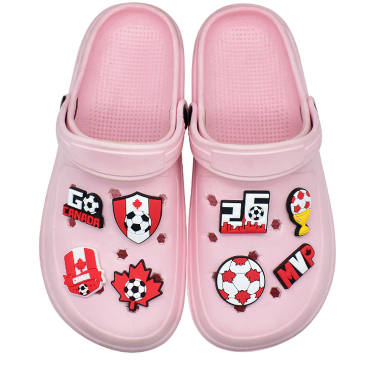 football series shoe flowers decoration buckle pvc soft shoe charms clog accessories DIY hole pin button gift