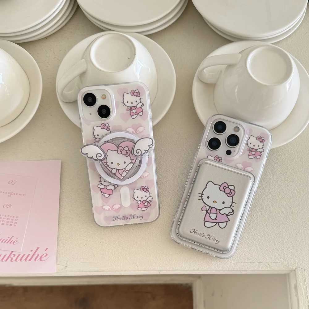 Cute Angel Phone Case For iPhone 17 16 15 14 13 12 Pro Max Magnetic Grip Holder Wireless Charge Cover C251209