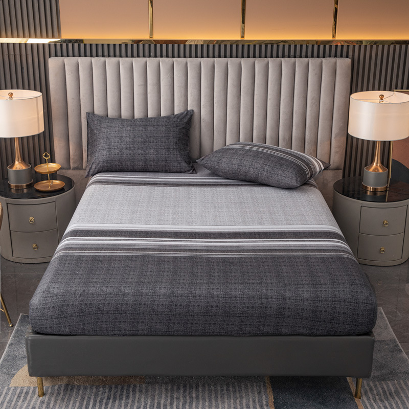 1 Simple modern Geometry printed matte Fitted Sheet bedroom printed bed cover bedding excluding pillowcases 251128