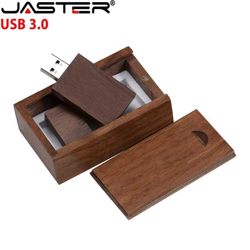 JASTER Wooden Block USB 30 Flash Drive Red Wood Pendrive 4GB 8GB 16GB 32GB 64GB 128GB Memory Stick U DiskNo custi C251209