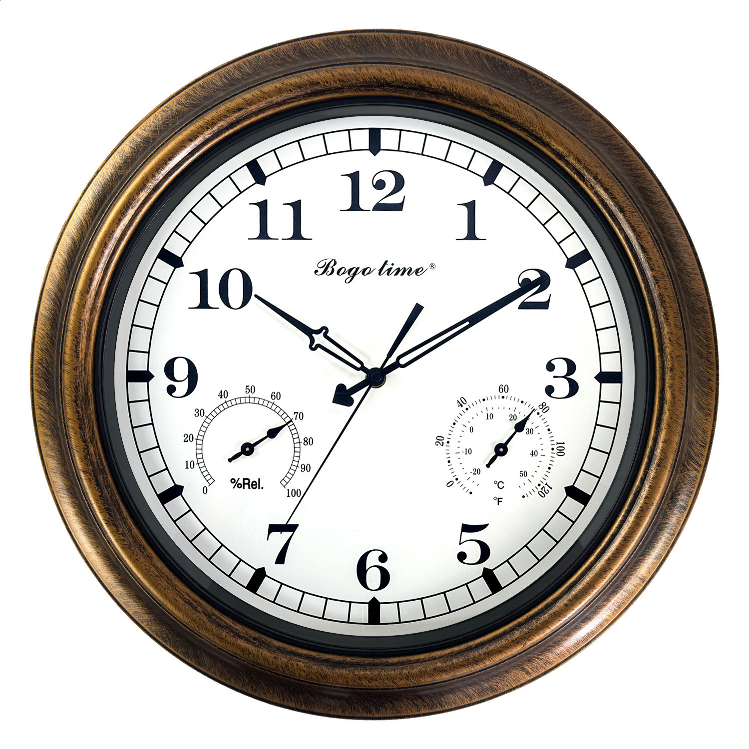Wall Clocks Better Homes Gardens 30" Indoor Brown Round Wood Arabic Analog Clock 231122