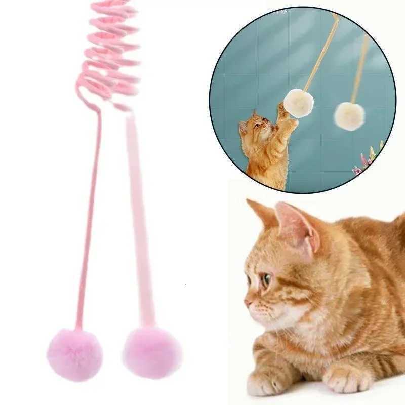 Pet Toy Interactive Cat Toys Funny Cat Stick Spring Rope Ball Plush Toy Interactive Play Training Toys Cats Supplies M251209