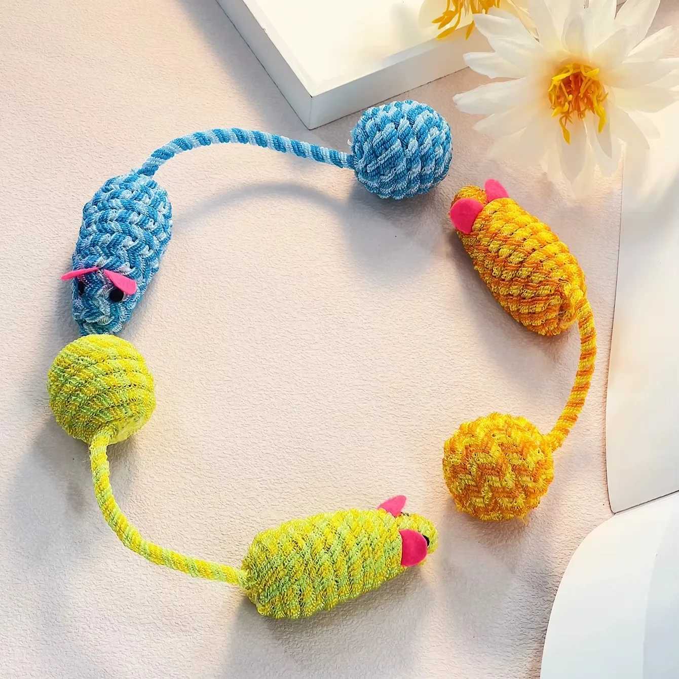 1PC Pet Cat Toy Knitting Mouse Tail Ball Teasing Cat Toy Rustling cosas para gat Cat Play Toy for Pet Use Only M251209