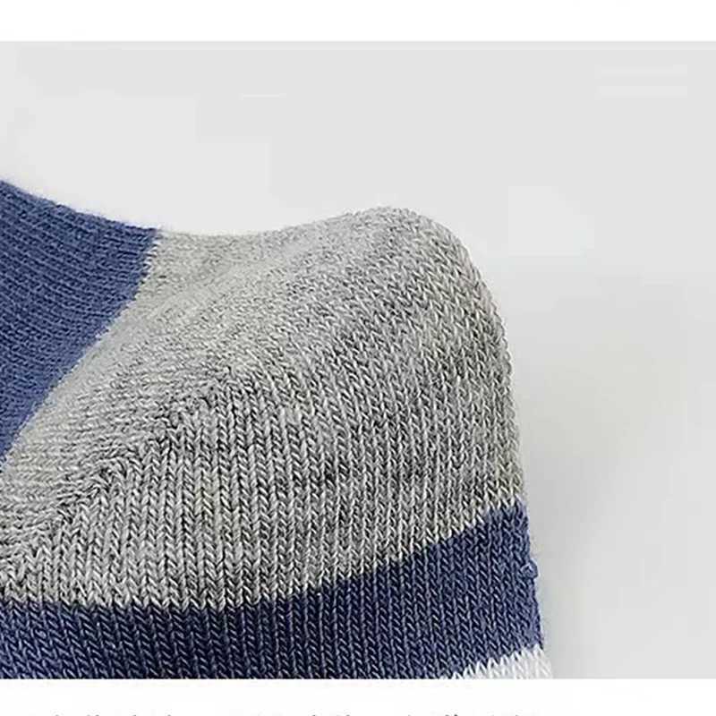 4 Pairs/Lot Cotton Plus Size Mens Striped Funny Casual Socks Mid Length Comfortable Breathable Shorts Colored Fashion SockT251209