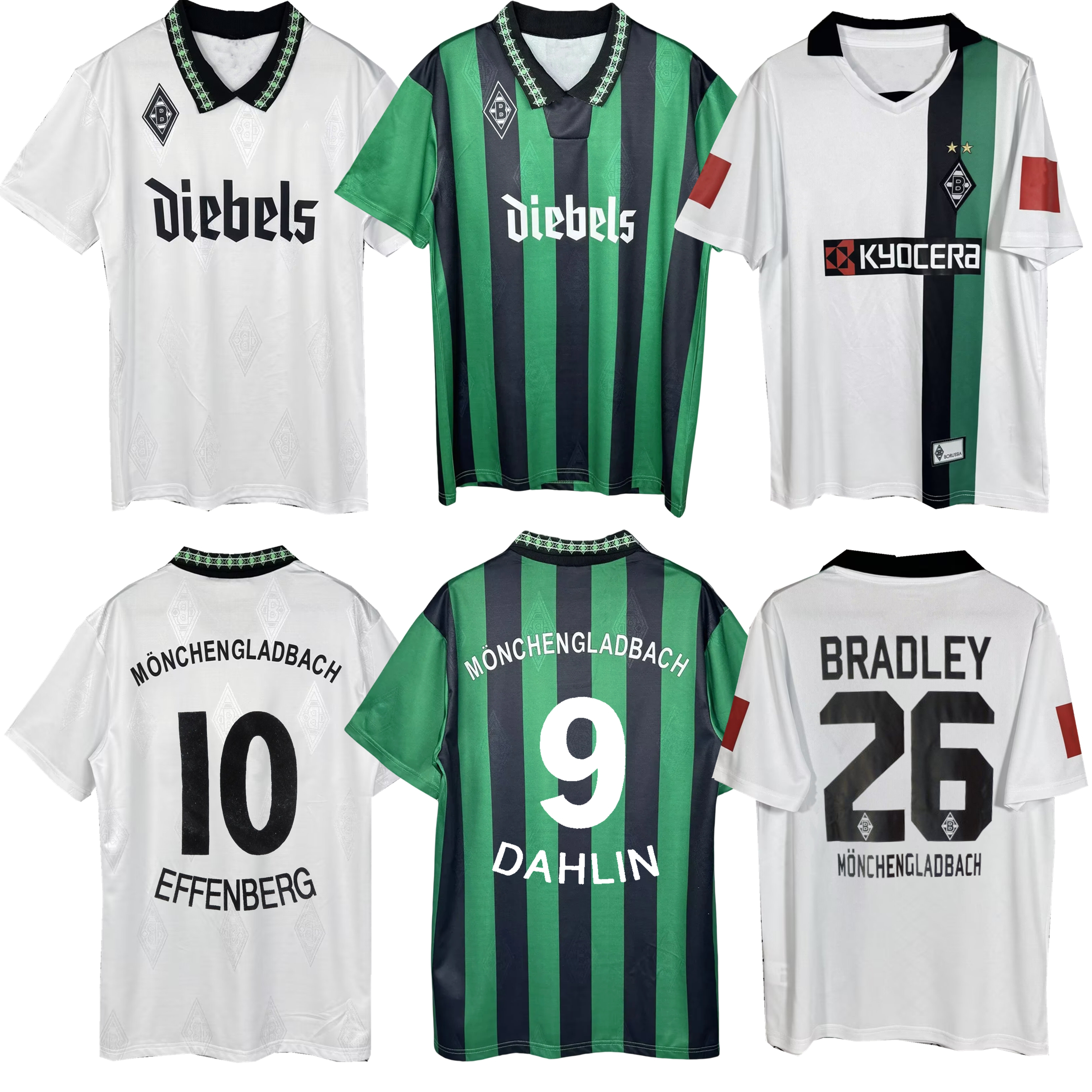 1995 1996 Borussia Monchengladbach retro soccer jerseys Effenberg Dahlin 2008 2009 Marin BRADLEY home away vintage classic football shirt