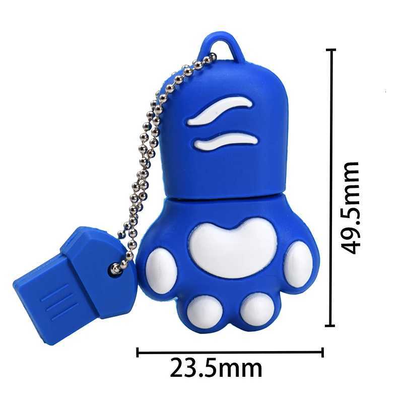 Lovely Gift For Kids USB 20 Flash Drive Real Capacity Pen Drive Cat Scratch Memory Stick With Key Chain Portable Pendrive 64GB C251209