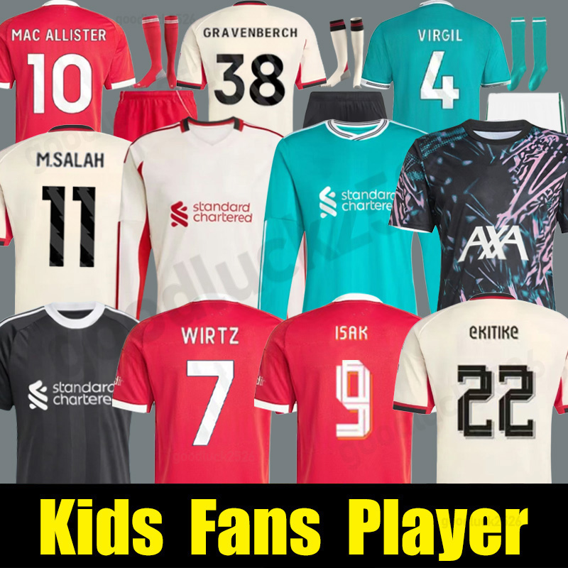 25 26 MAC ALLISTER EKITIKE soccer jersey 2025 2026 football shirt DIOGO J. RIO SZOBOSZLAI A.BECKER FRIMPONG Wirtz Kerkez men kids kit uniforms Fans Long SALAH lSAK GAKPO