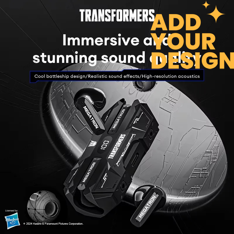 custom TRANSFORMERS TWS Gaming Earphones Hifi Stereo Sound Music Game Earbuds Dual Mode Low Latency HD Call Headphones TF-T51