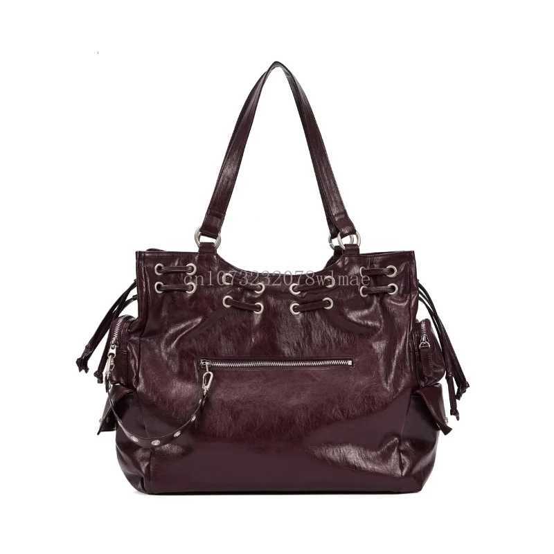 Hot Girl Willow Nail Motorcycle Bags Fi Designer Pu Leather Tote Bag Vintage Goth Large Capacity Shoder Bag Trendy Y251209