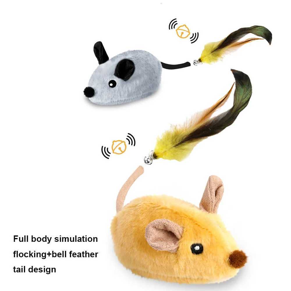 Cat Mouse Interactive Plush Toys Pet Moving Mice Toy LED Glow Electric Telecontrol Auto Rechargeable For Indoor Cats M251209