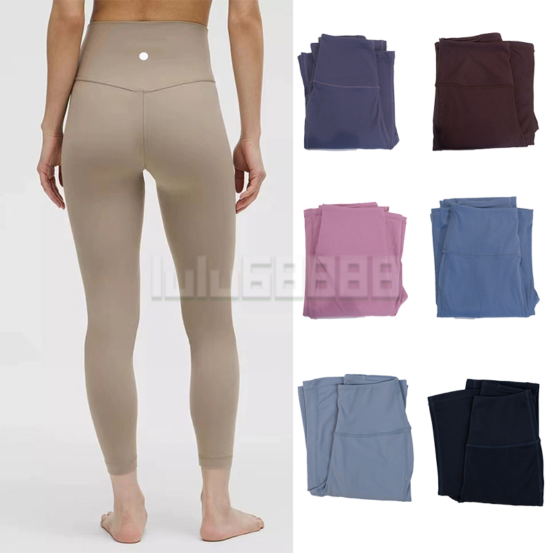 Lycra Fabric Solid Color Women Yoga Pants High Waist Sports Gym Wear Leggings Elastic Fitness Lady Outdoor Sports Trousers