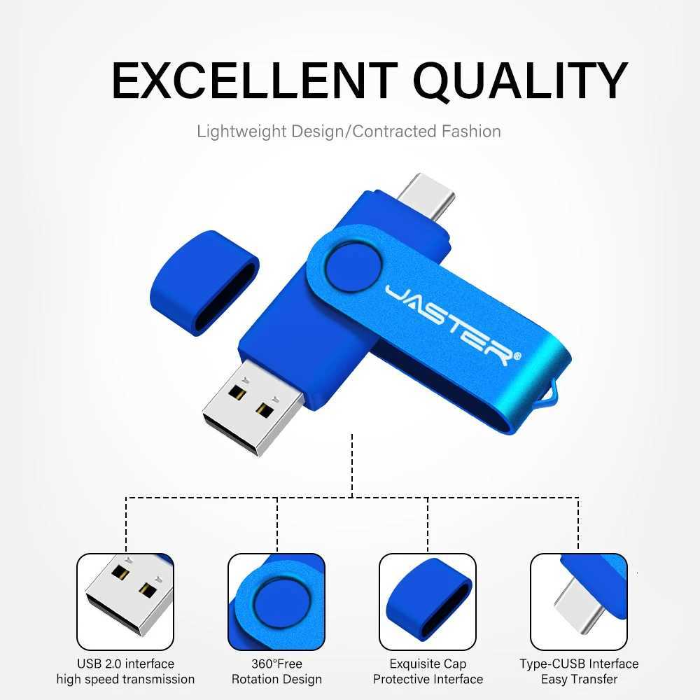 High Speed TYPE-C USB 30 Flash Drive 64GB Rotatable OT Drive 32GB 128GB 256GB Memory Stick for Mobile Phone Black Pendrive C251209