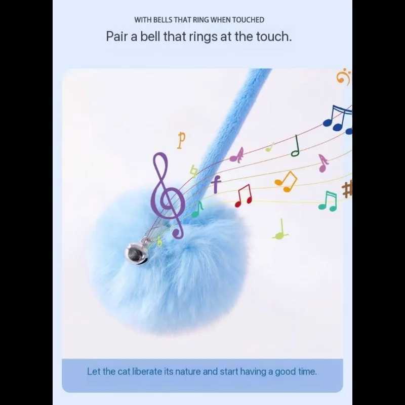 Cat Toy Plush Ball Pet Cat Spring Cat Stick Can Hanging Door Stretch Cat Toys Cat Toys Interactive for Cats Training Supplies M251209