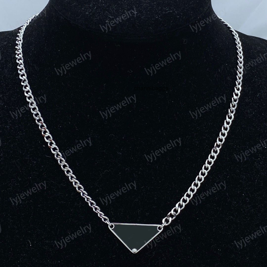 designer necklace silver color mens women letters trendy punk men enamel cool pradats pradalies street womens pendants necklaces ladies chains luxury jewlery D1IQ