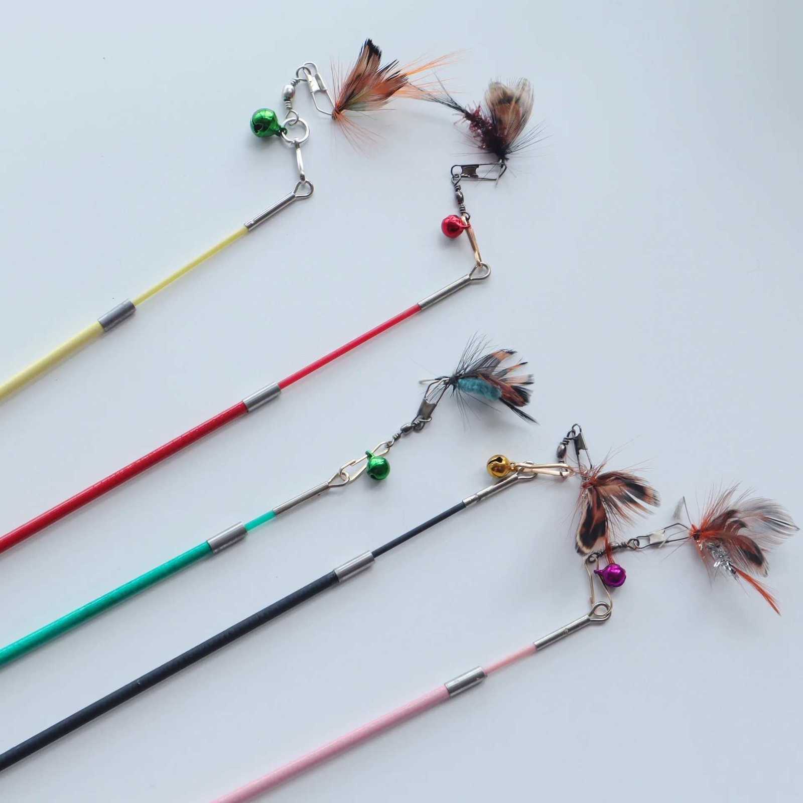 2pcs/3pcs Random Bug Funny Cat Stick Retractable Toy Feather Rod Teaser Pet Toy M251209