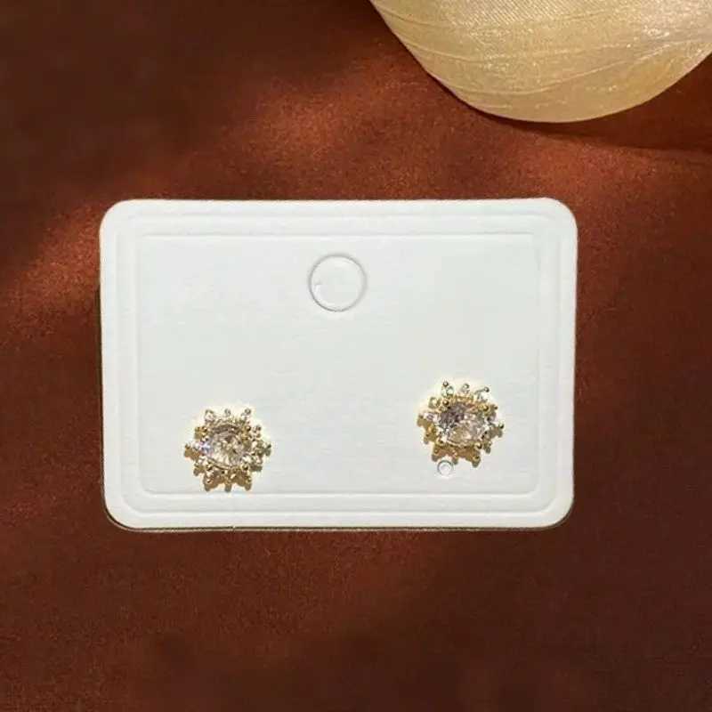 Cute Female Clear Crystal Snowflake Stud Golden Silver Color Small Earrings Exquisite Jewelry For Women Christmas Gift K251209 H260202