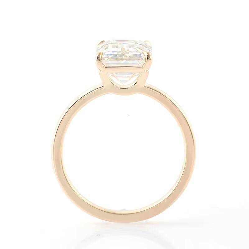Wholesale Jewelry 3ct Emerald Cut 14k Yellow Gold Jewelry for Women Wedding Bands Lab Diamond Rings Lab Grown Diamond Gold Ring