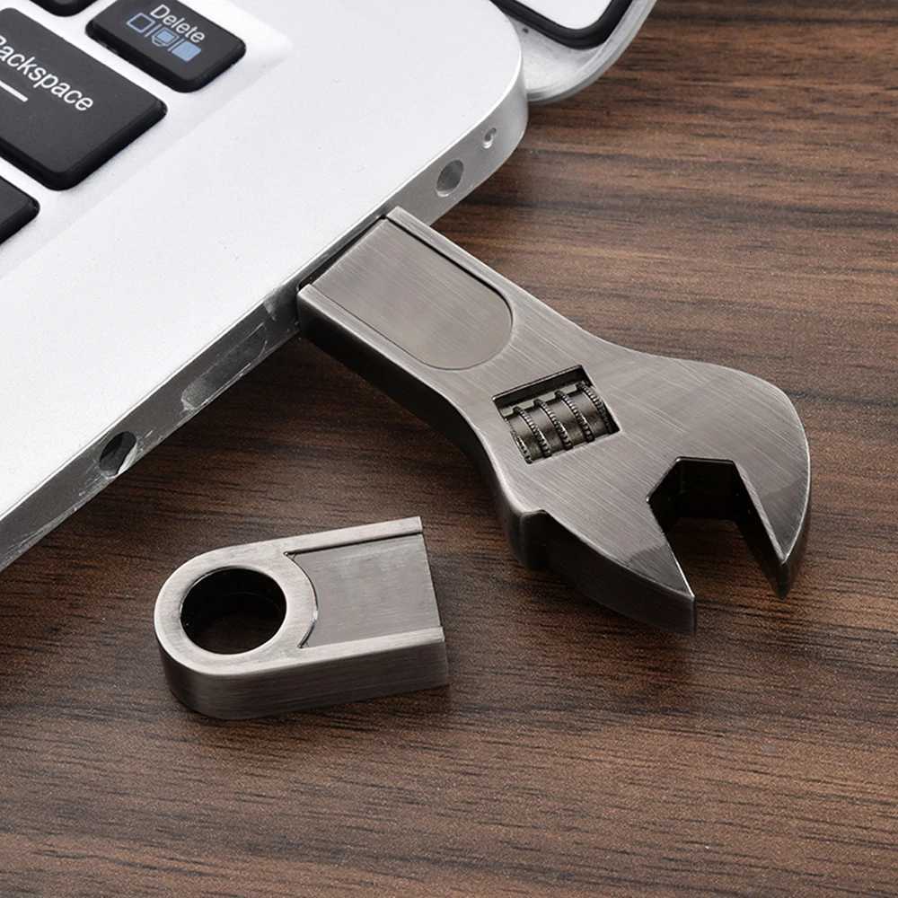 Binf Pendrive Metal Adjustable Wrench USB Flash Drives 512GB Memory Stick 32GB 64G 128G USB 20 Flash Memories Thumb Disk C251209