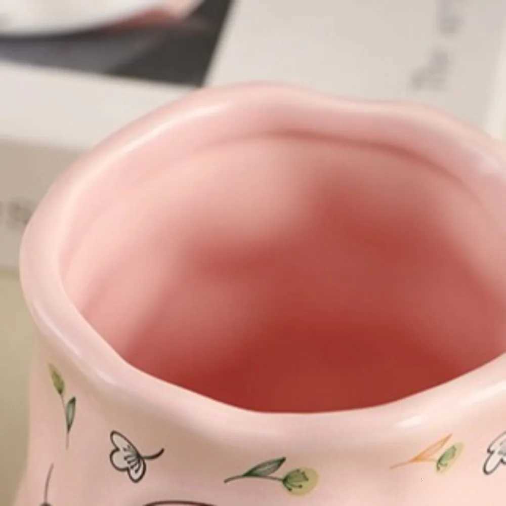 Exquisite Light Luxury Ceramic Coffee g Handmade Elegant Cafe Cup Floral Decoration Unique Breakfast Cup Tea Time H251209