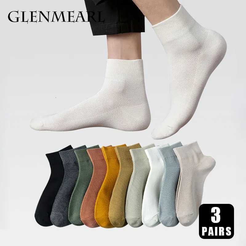 3 Pairs Cotton Men Socks High Quality Casual Soft Breathable Fashion Simple Business Dress Solid Solor Middle Tube Sosk for MaleT251209