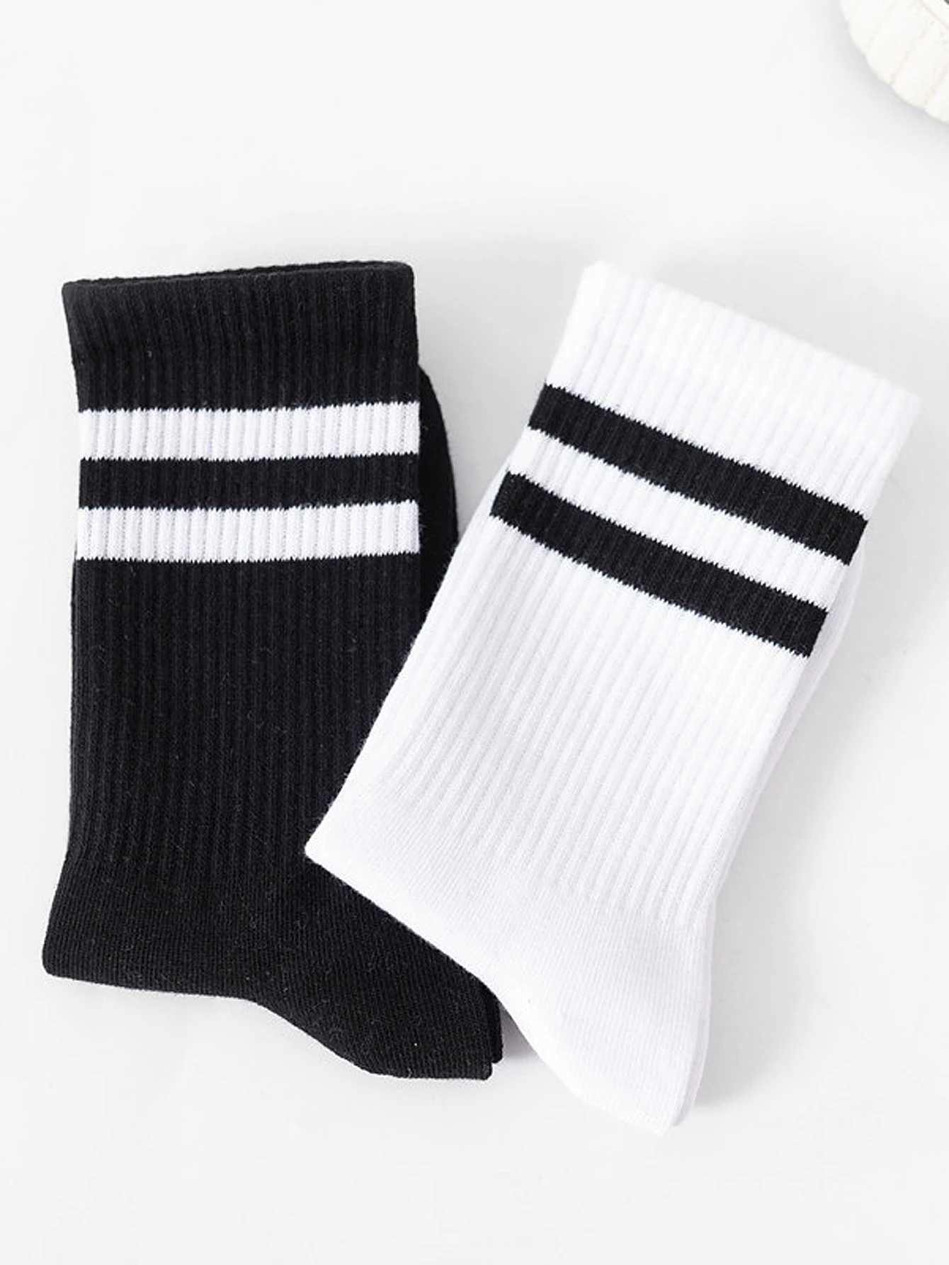 6 Pairs Popular Parallel Bars Socks Mens Business Sports Sweat-absorbing Breathable Spring Autumn Simple High-quality Boy SocksT251209