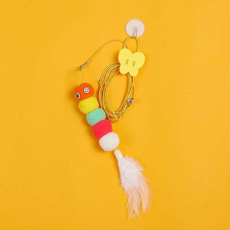 Cat Hanging Teasing Toy Hanging Door Elastic Rope Teasing Stick Feather Teasing Cat Dog Pet Supplies Teasing Stick M251209