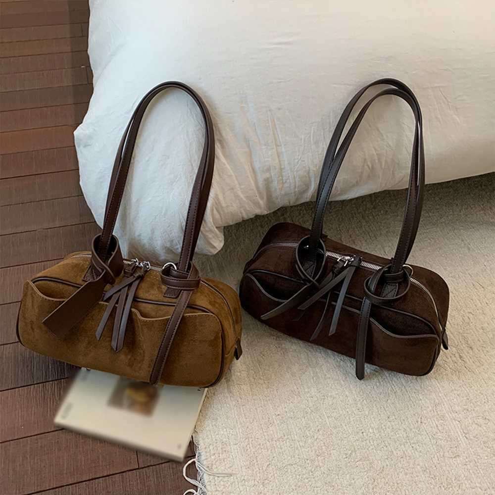 Hand-Held Bowling Bag for Wens Autumn and Winter New Fi Trend Suede Underarm Bag Niche Cmuting Bag Y251209