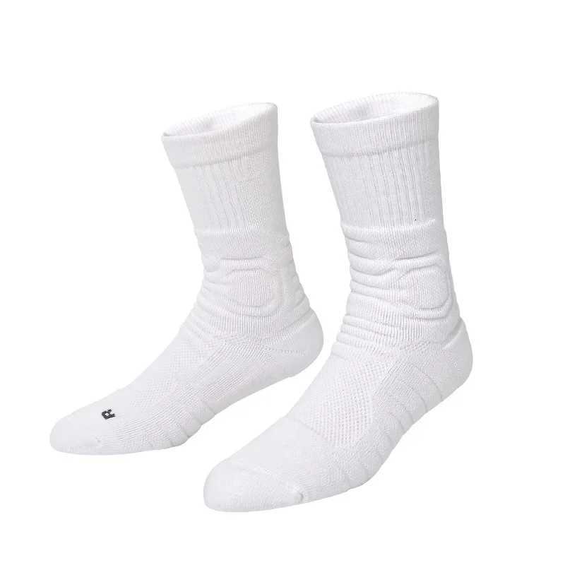 Man Sports Socks for Men Cotton High Quality Football Basketball Socks Solid Color Towel Bottom Thick Running Cycling Socks MaleT251209
