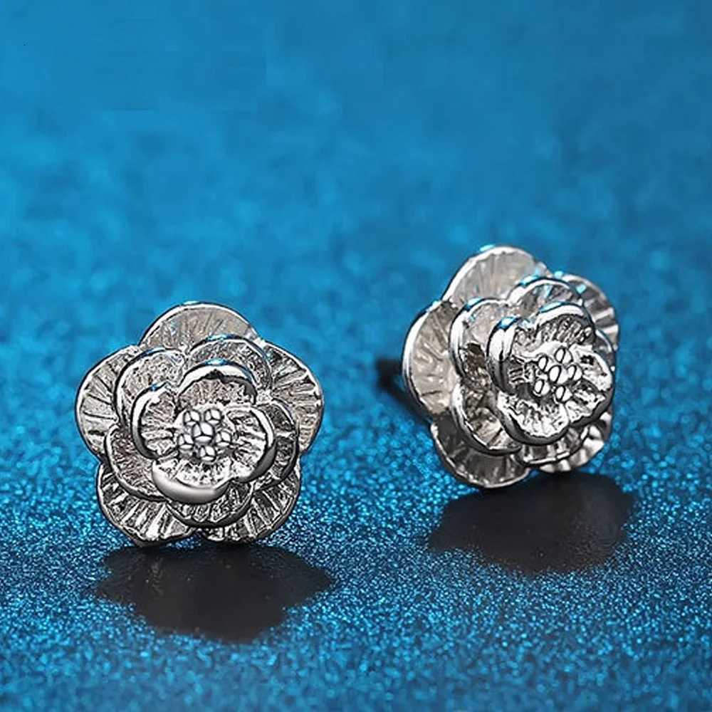luxury Hot 925 Sterling Silver Pretty rose Flower stud Earrings for Women Fashion classic party wedding Jewelry Holiday gifts K251209 H260129