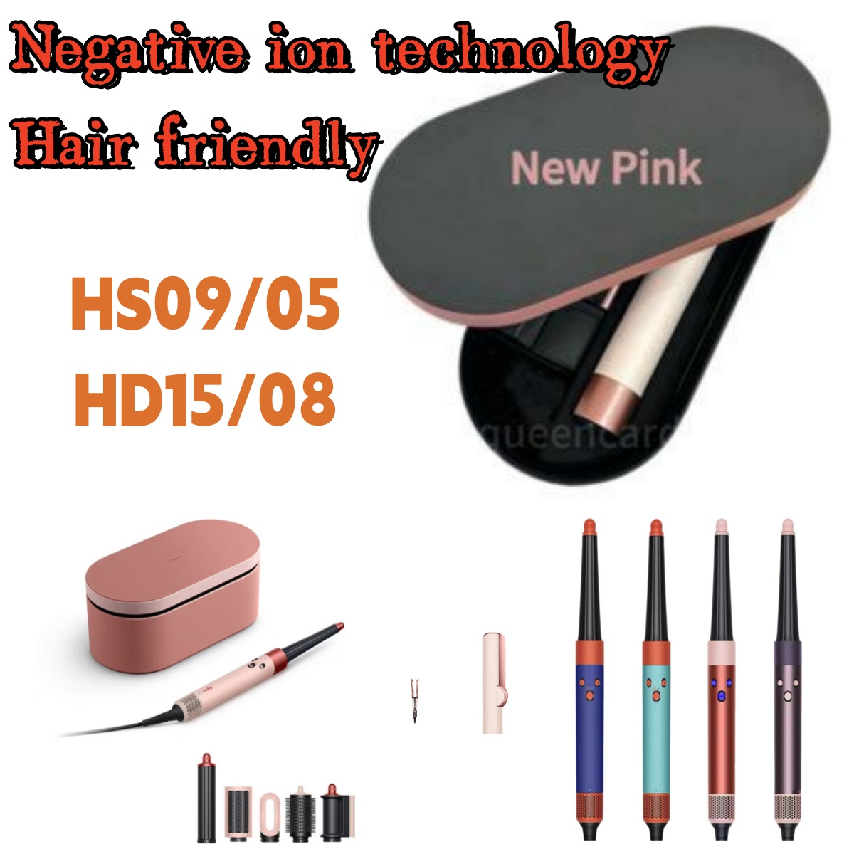 Negative Ion Electric HS09/05 Curling Iron Styling Tools Products Curling Iron Hair Dryer 5 in 1 Hair comb Professional salon Powerful travel home