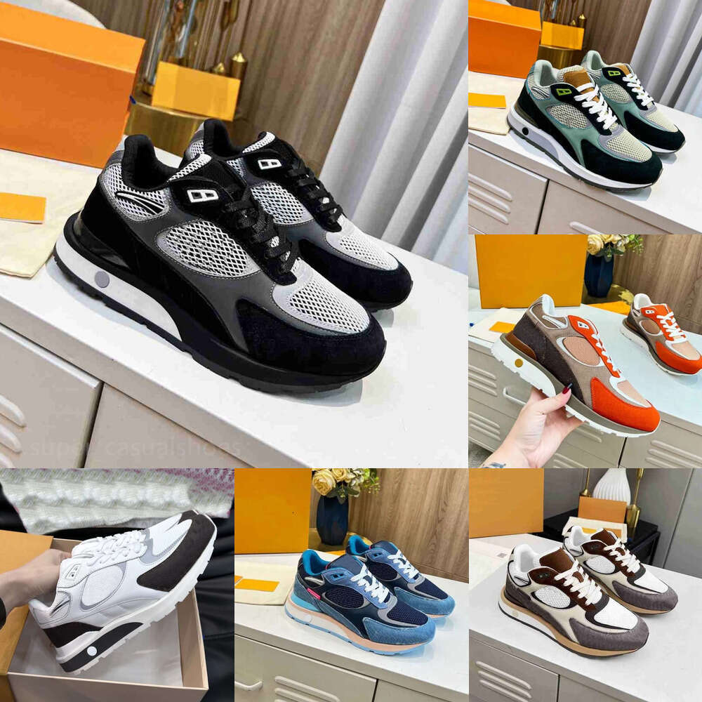 Designer Mens shoe luxury Run Away Sneakers Classic Suede Mesh Leather lace-up Platform Casual Shoes dress formal Outdoor sports running Trainers athletic shoes