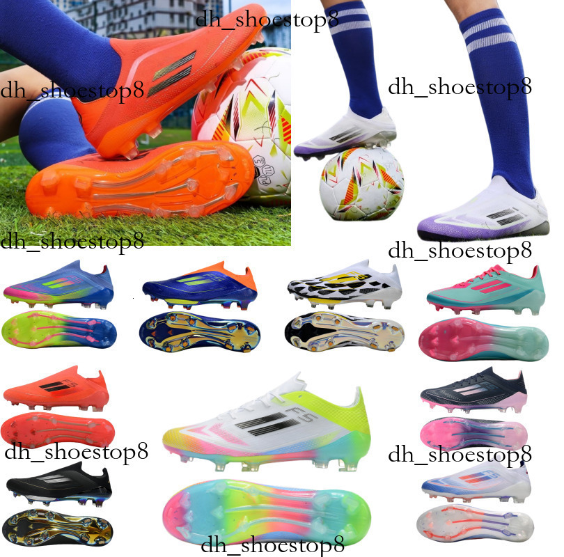 Quality f50 Football Boots Laceless Laces Lace-up FG Mens Soccer Cleats Comfortable Training Leather Football Shoes kids size39-46 xma edc b
