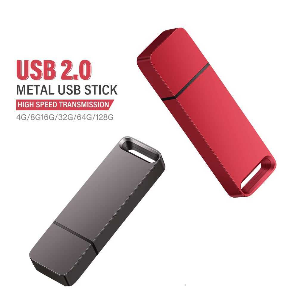 Business gift Metal USB 20 Flash Drives 128GB 64GB Waterproof Pen drive 32GB16GB 8GB 4GB Memory stick Black U disk for Cputer C251209