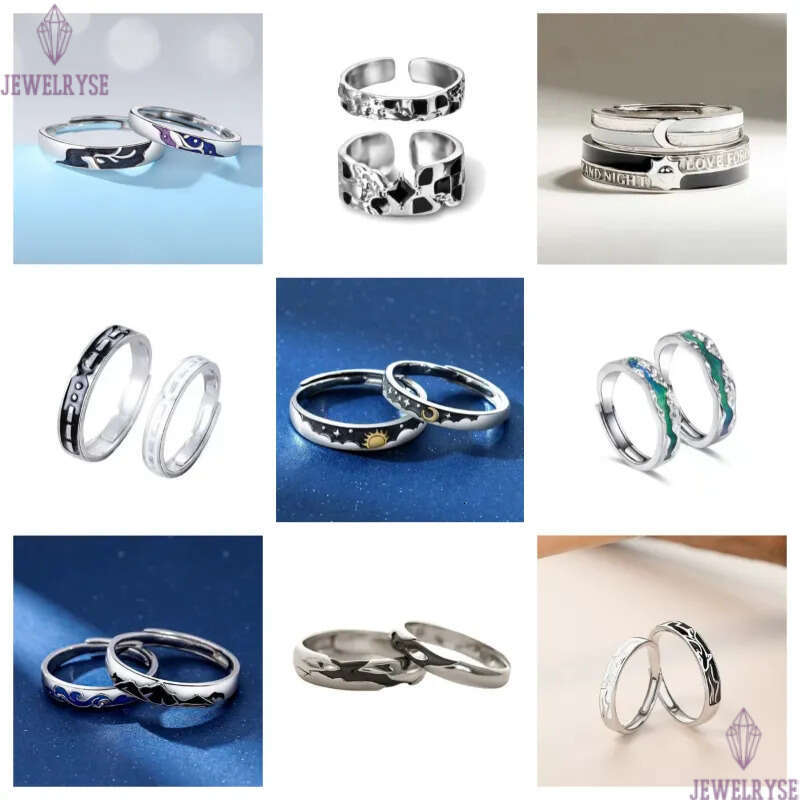 Prince Rose Love Rings S925 silver plated engagement wedding propose lover couple ring jewelry gift