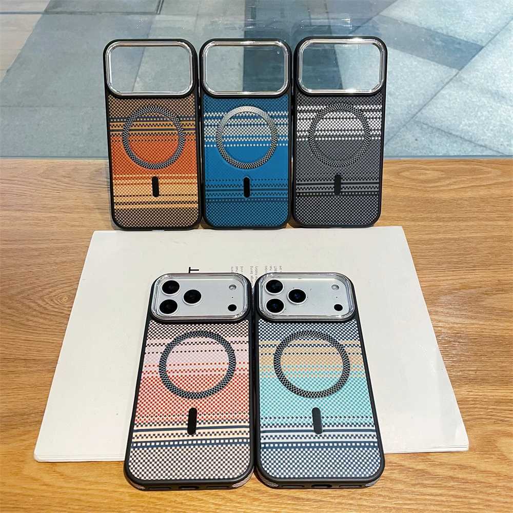 Slim Magnetic Striped Pattern Case for iPhone 17 Pro Max Air 16 15 14 13 12 11 for Shockproof tra Thin Colorf Cover C251209