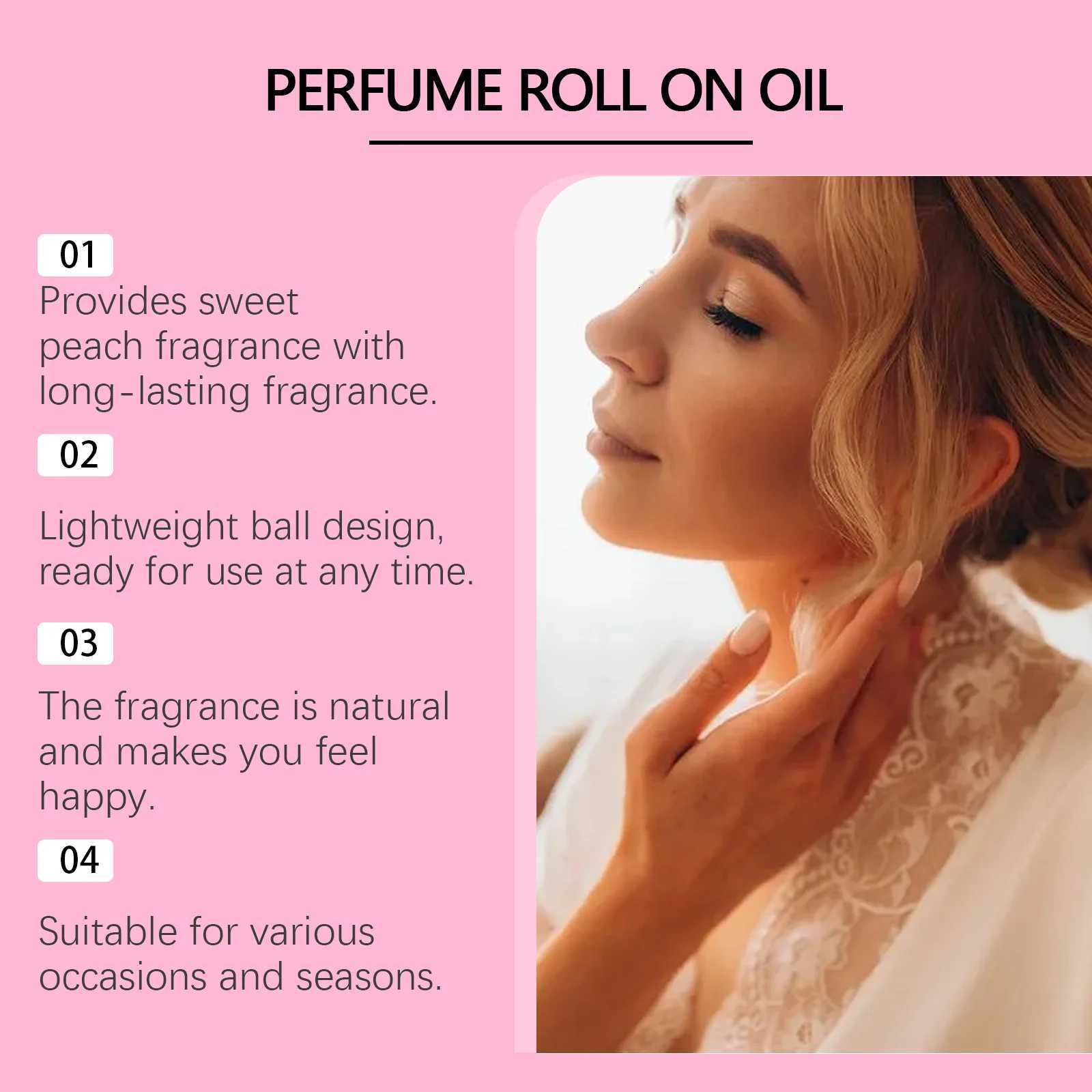 Roxelis 30ml Pheromone Perfume Roller Ball Long Lasting Peach Fragrance Oil Armpit Odor Remover Dating Scent Charming PerfumeT251209