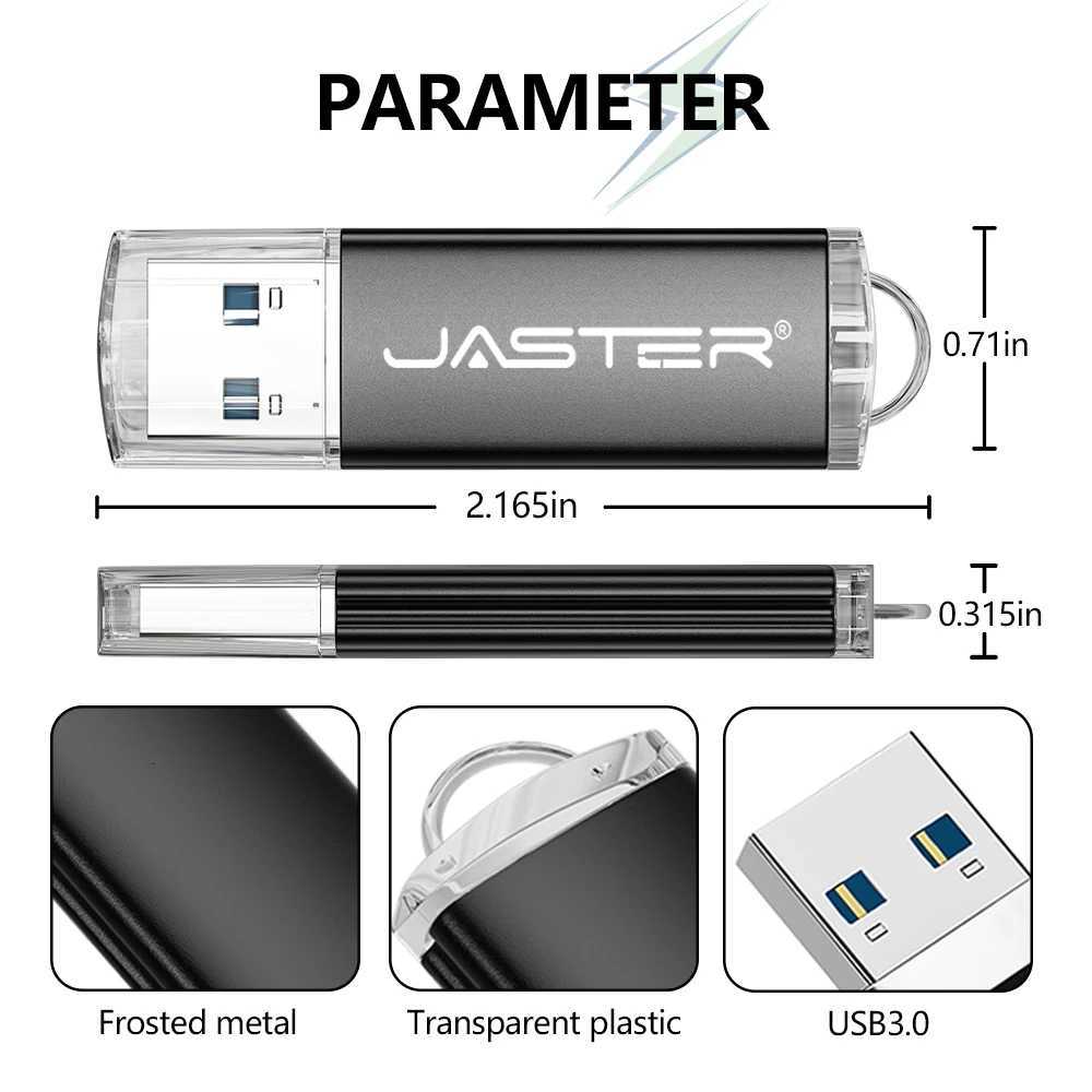 JASTER USB30 Business Gift USB 30 Flash Drive 128GB High Speed Memory Stick 64GB Real Capacity Pen Drive 32GB Plastic U Disk C251209
