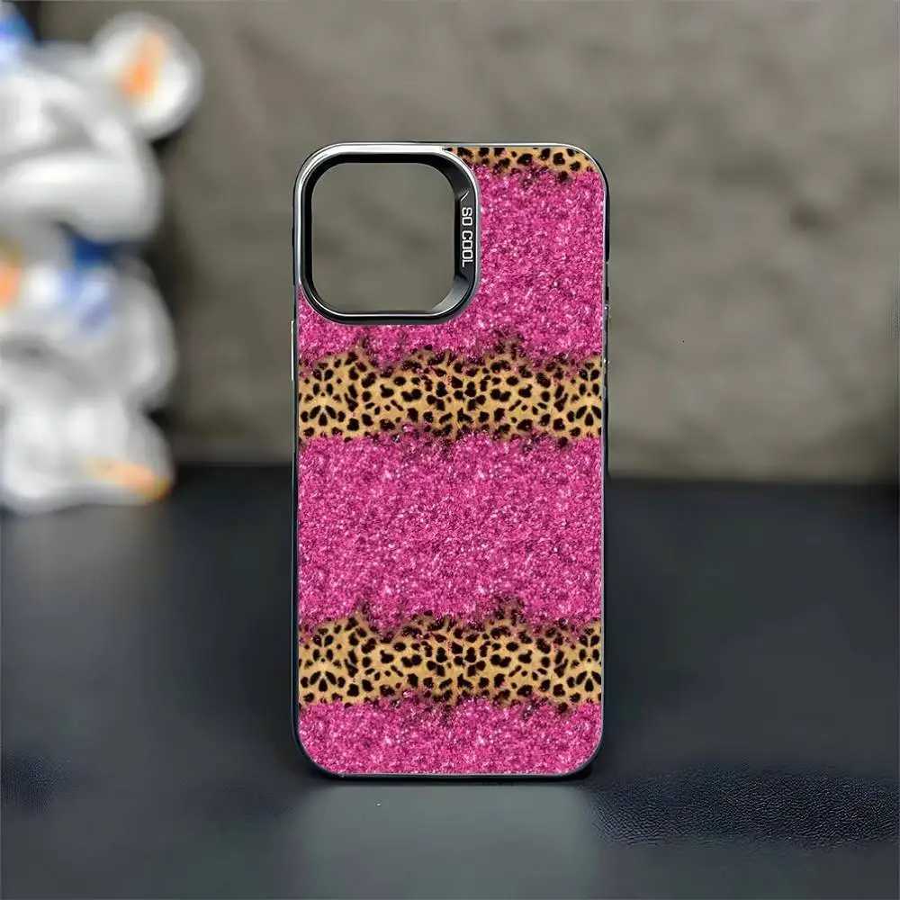 Leopard Print Phone Case For iPhone 161514131211MiniProMAX Black Matte Shockproof Cover C251209