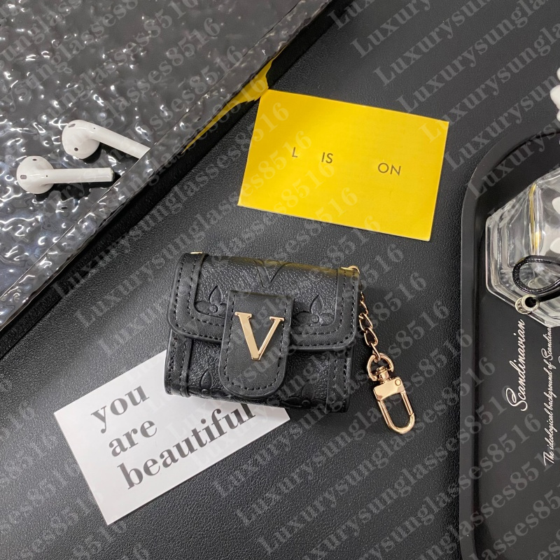Designer keychain mini designer bag charm key pouch Classic pendant for earphone bag charm women men leather headset female keychains