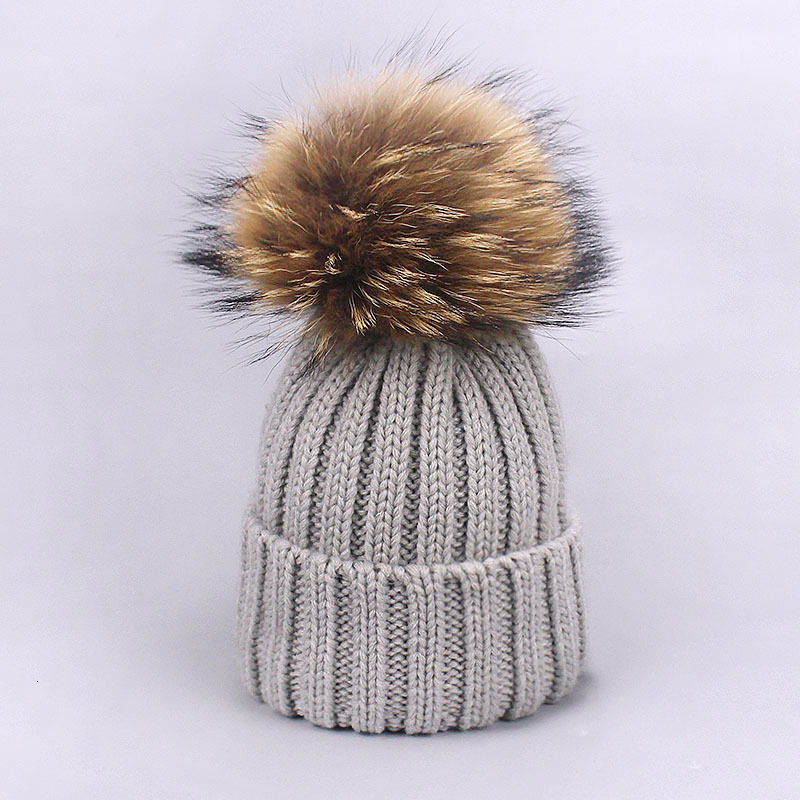 Double Real Fur Pom Hat Women Winter Caps Knitted Wool Hats Skullies Beanies Girls Female Natural Two Fur PomPom Beanie Hat 240717 - view 7