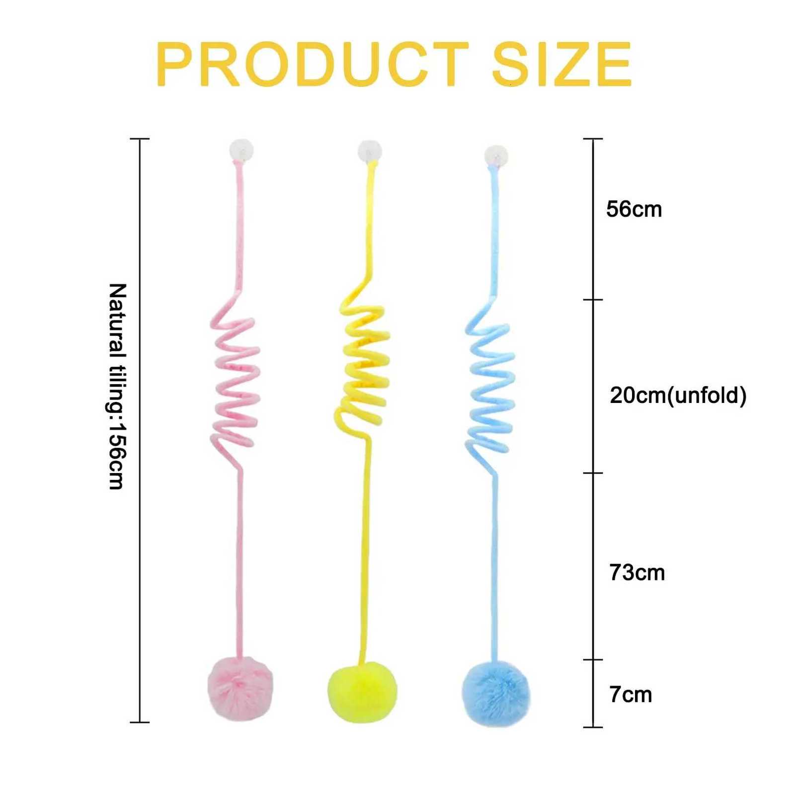 3 Pcs Fluffy Cat Toy BallsHanging Interactive Cat Toy Teaser Ball with BellIndoor Kitten self Playing toy to Relieve boredom M251209